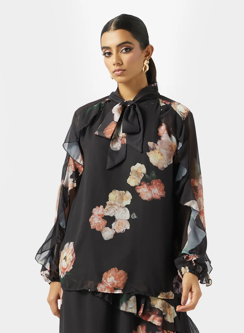 Khizana  Floral Print Top & Skirt Set for Women | Best Price UAE